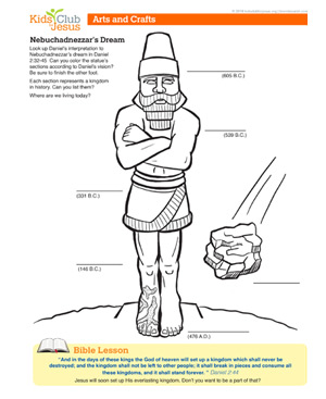 Daniel 2 statue activity sheet for kids