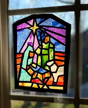 Stained Glass Nativity Scene Paper Craft