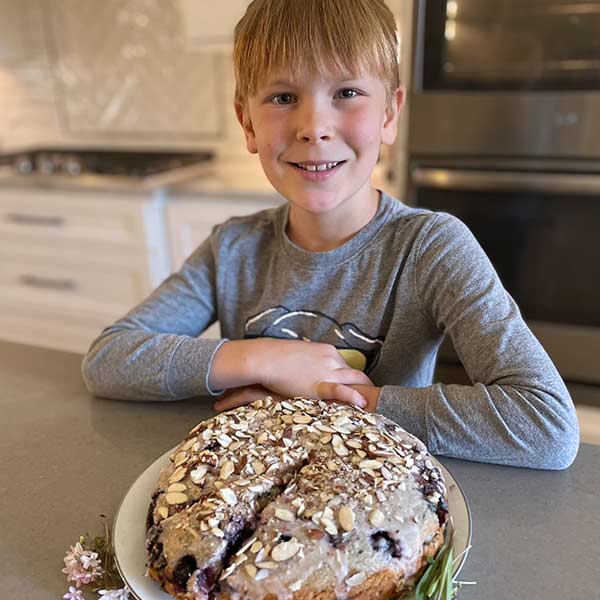 Jacob 8 made the ABlueberry Coconut Cake  image