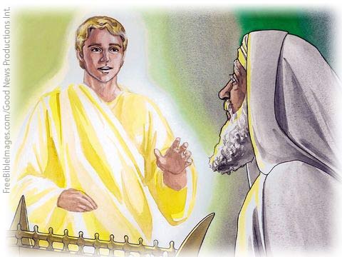 Angel appearing to Zacharias - Photo from freebibleimages.com by Good News Productions Int.