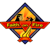 2004 International Pathfinder Camporee -  FAITH ON FIRE logo