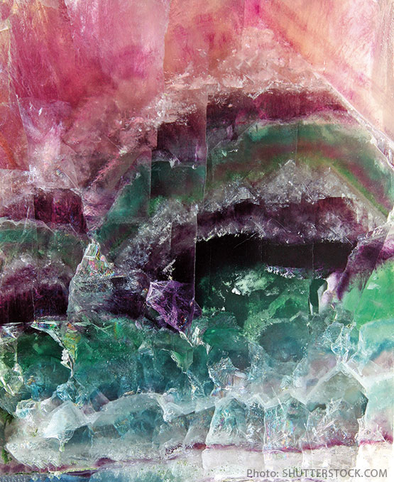 Colorful fluorite crystals