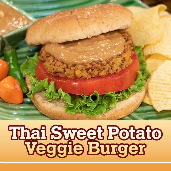 Thai Sweet Potato veggie burger image recipe